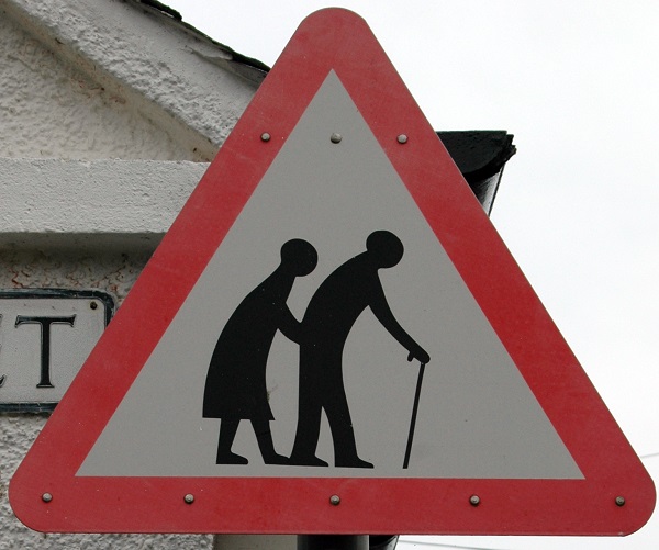 Elderly People Crosswalk Sign