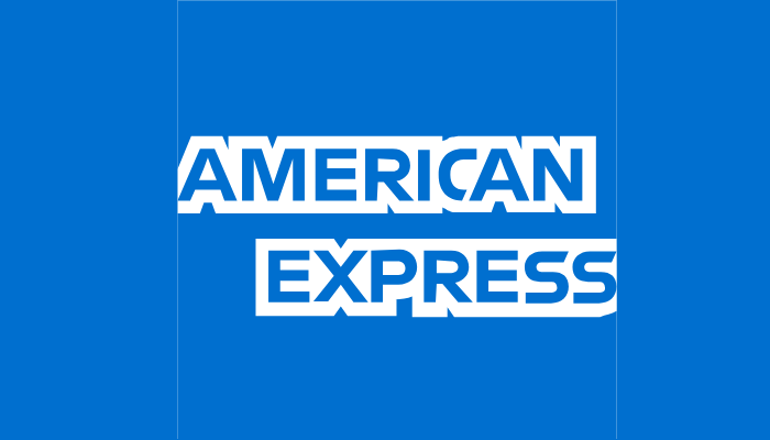 American express logo on a dark blue background